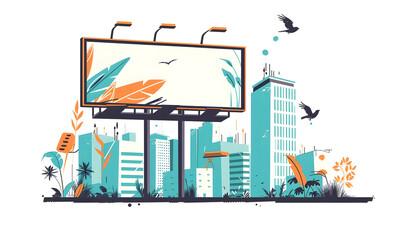 Fototapeta premium Billboard blank for outdoor advertising poster or blank billboard for advertisement. outdoor design