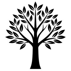 Obraz premium Minimalist Tree Icons Vector silhouette