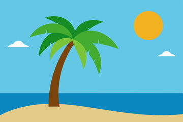 Sea beach vector illustration 