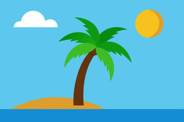 Sea beach vector illustration 