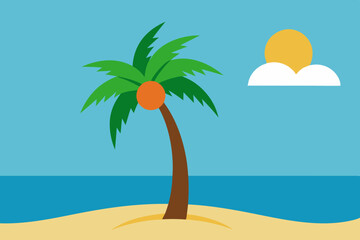 Sea beach vector illustration 
