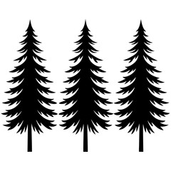 Fototapeta premium 3 Pine tree vector silhouette 