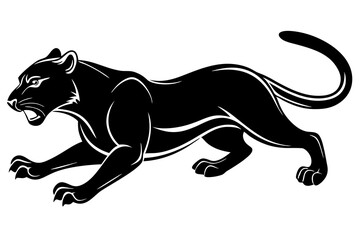 running panther icon vector silhouette