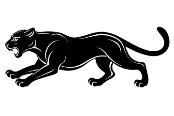 running panther icon vector silhouette