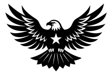 Patriotic Eagle vector silhouette on white background