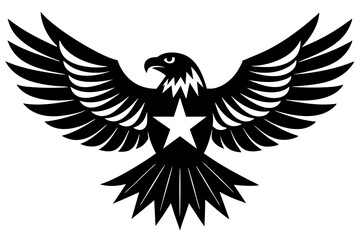 Patriotic Eagle vector silhouette on white background