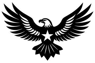 Patriotic Eagle vector silhouette on white background