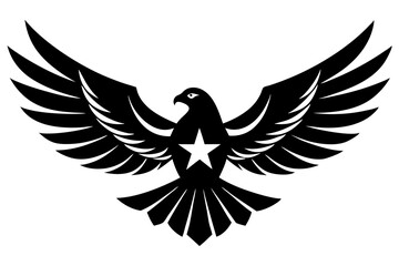 Obraz premium Patriotic Eagle vector silhouette on white background