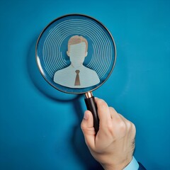 hand holding magnifying glass