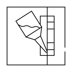 glueing details line icon vector. glueing details sign. isolated contour symbol black illustration