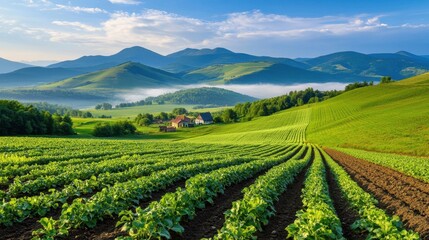 A thriving organic farm using bio-based pest control and fertilizers.