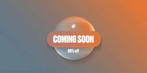 Super Coming soon banner or button on stylish modern background. Coming soon sign icon, poster, logo and sticker
