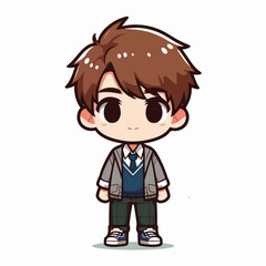 Obraz premium Vector of a teenager going to school