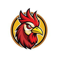Chicken Mascot Logo Design with Modern illustration Concept Style for Badge and T Shirt Printing