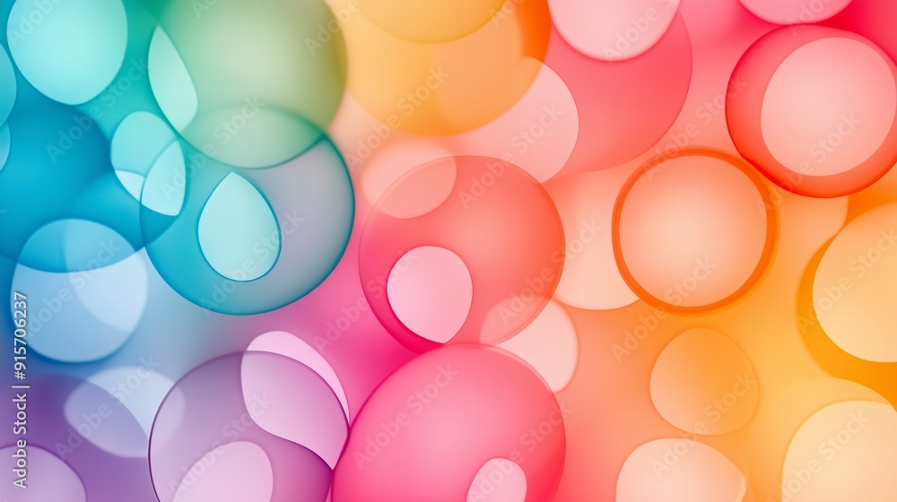 Poster a colorful background with many circles of different sizes. the background is very vibrant and livel