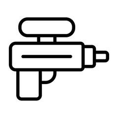 Water Gun Vector Line Icon Design