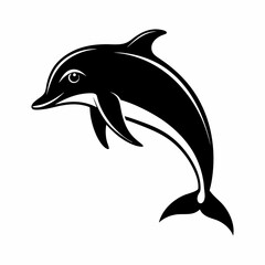 Fototapeta premium A realistic Dolphin silhouette vector art illustration