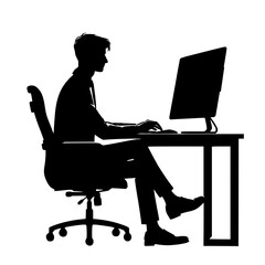 person working on computer, man work on computer