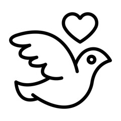 Dove Vector Line Icon Design