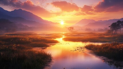 Obraz premium Serene landscapes in natural beauty