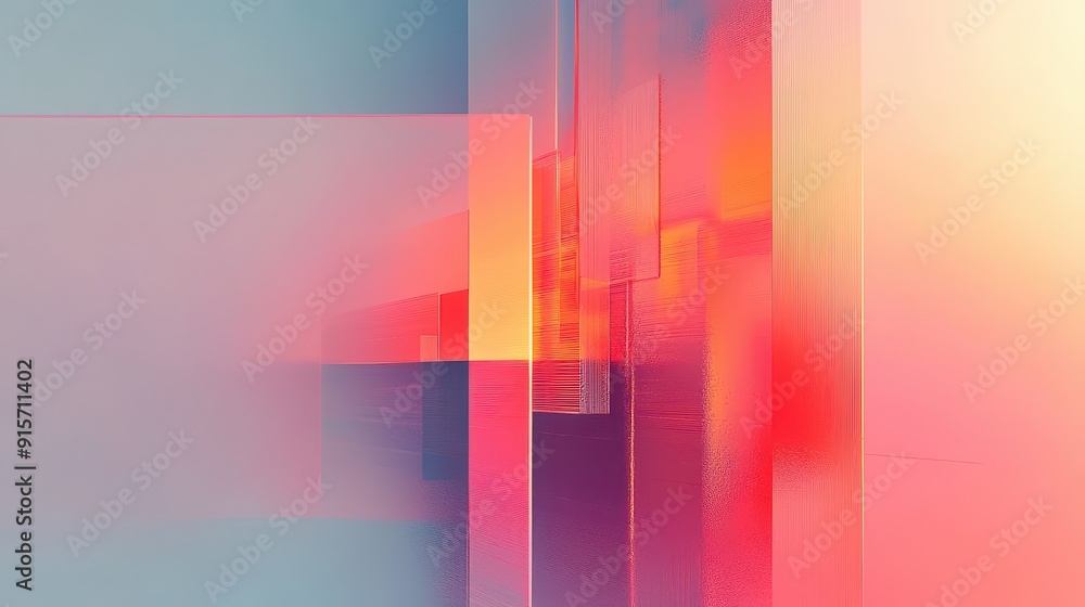 Aufkleber abstract gradient technology backdrop featuring geometric transparent shapes, smooth color transitio