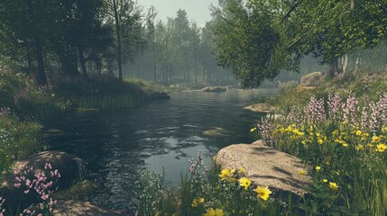 Serene landscapes in natural beauty