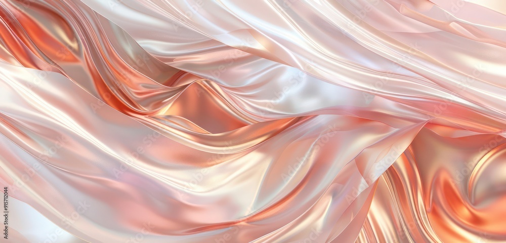 Poster abstract background, a blend of metallic copper transitioning seamlessly within translucent layers o