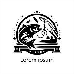 Naklejka premium a fishing logo design for brand