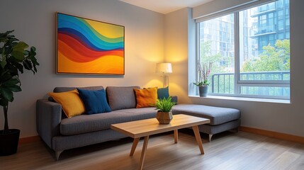 Fototapeta premium Upcycled furniture in a chic urban apartment