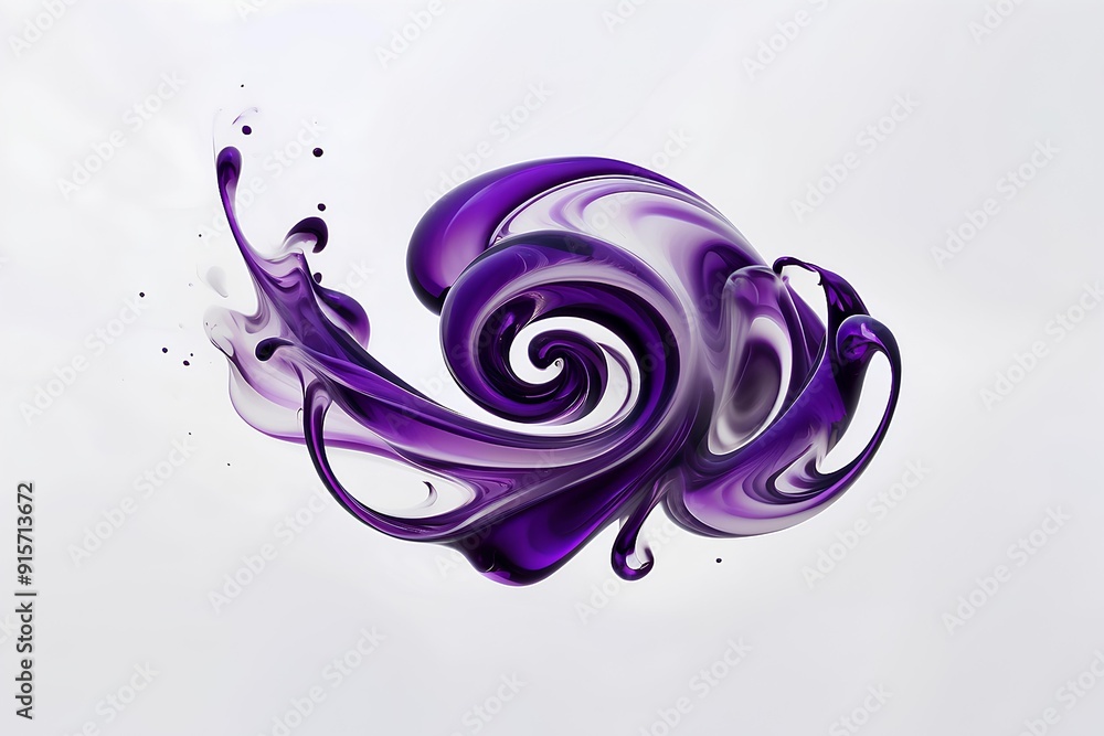 Aufkleber dynamic abstract purple smoke swirl with flowing patterns and rich hues perfect for contemporary art