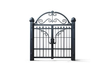classic black wrought iron gate featuring intricate and elegant ornate design details ideal for traditional entranceways and luxurious architectural settings
