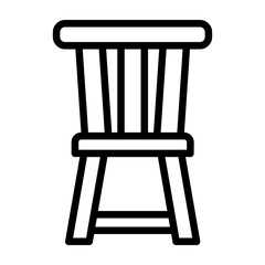 Coffee Chair Vector Line Icon Design