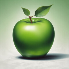 green apple on a white and green background