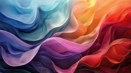 Obraz premium Smooth, flowing waves of color blending seamlessly