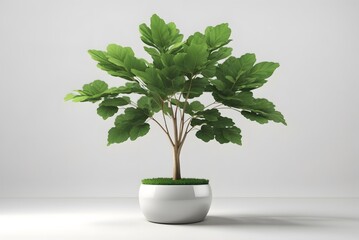 green potted plant isolated on white background.