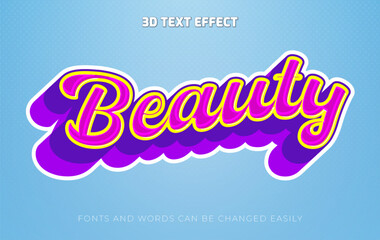 Beauty girl 3d editable text effect style