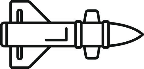 Cruise missile flying through the air, representing concepts such as military, war, and defense