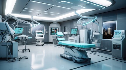 Sterile operating room with advanced robotic surgery tools