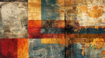 Abstract Background, a contemporary collage of mixed media with tonal textures, showcasing intricate patterns and rich shades