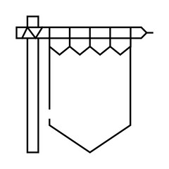 Obraz premium medieval flag line icon vector. medieval flag sign. isolated contour symbol black illustration
