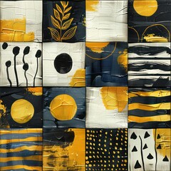 Seamless abstract patchwork art background pattern