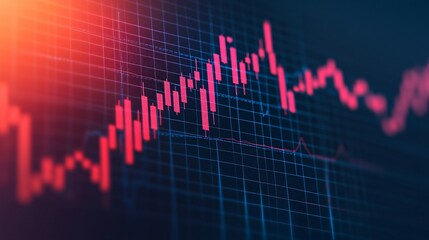 Graph of rising unemployment during a recession with analytical patterns economic decline financial analysis