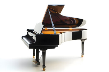 Piano isolated on white background