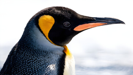 Pinguino in primo piano di profilo