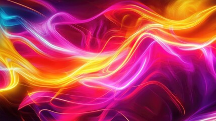 Fototapeta premium Vibrant neon lights pulsating in abstract patterns