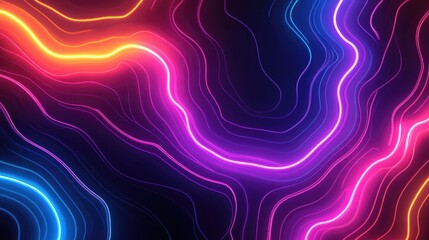 Obraz premium Vibrant neon lights pulsating in abstract patterns