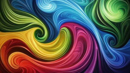 Obraz premium Vibrant swirls of color in abstract art