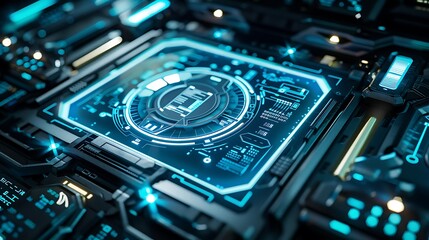 A secure login interface with a holographic key display, enabling secure access to encrypted user accounts