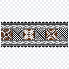 Polynesian tattoo design tribal border.Tribal design ethnic ornament maori band.Samoan Tattoo ribbon sleeve bracelet.Fabric seamless isolated hawaiian armband pattern on white background.
