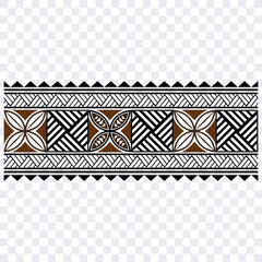 Polynesian tattoo design tribal border.Tribal design ethnic ornament maori band.Samoan Tattoo ribbon sleeve bracelet.Fabric seamless isolated hawaiian armband pattern on white background.